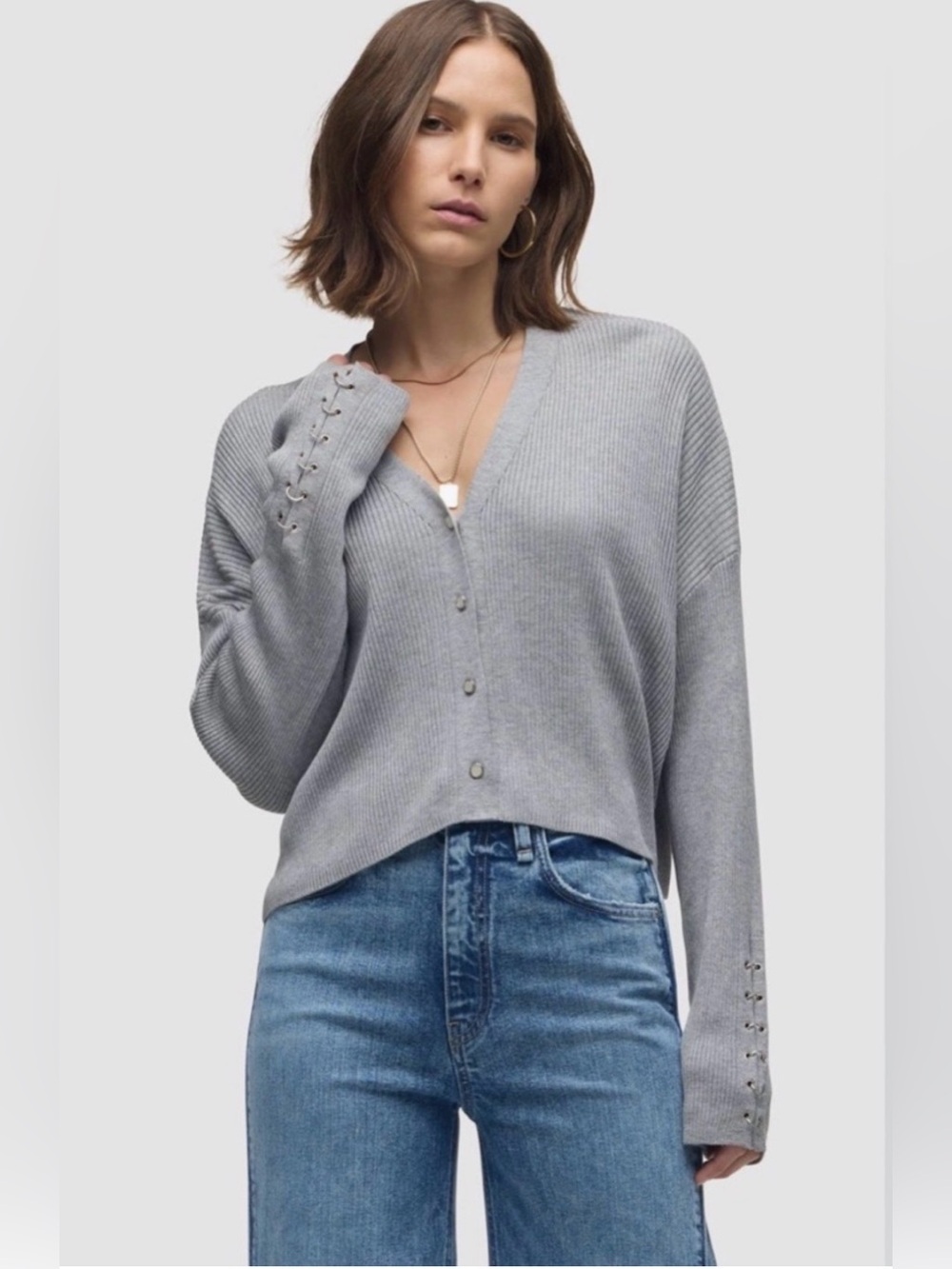 NWT Hudson Silk & Wool Boxy Cardigan L